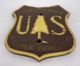 Original Us Forest Service Wood Shield Sign
