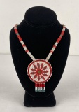 Montana Indian Beaded Rosette Necklace