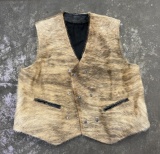 Montana Ranch Made Brindle Cow Hide Vest