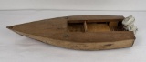 Vintage Wood Toy Boat Johnson Motor