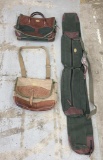 Group Of 3 Vintage Orvis Leather Canvas Bags