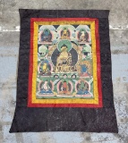Chinese Tibetan Thangka Painting On Cloth