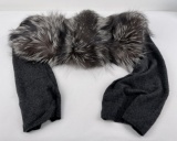 Italian Made Blue Fox Fur Scarf