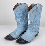 Vintage Blue And Black Justin Cowgirl Boots 6.5 B