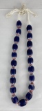 Beautiful Blue Indian Chevron Bead Necklace