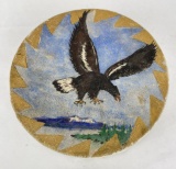 Indian Painted Eagle War Drum Wagon Wheel