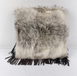Brand New Coyote Fur Pillow Made In Idaho