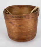 Antique Eskimo Bentwood Gathering Basket