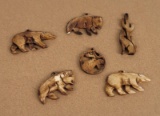 Montana Indian Made Carved Bone Necklace Pendants