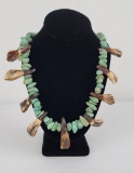 Navajo Buffalo Tooth Turquoise Nugget Necklace