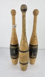 Set Of 3 Antique Workout Juggling Indian Clubs