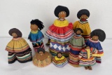 Lot Of 9 Seminole Native American Indian Dolls