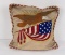 Antique Silk Embroidered Eagle Flag Pillow