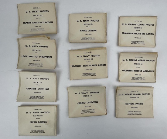 Lot Of 10 Packets Of Us Navy Photographs Ww2