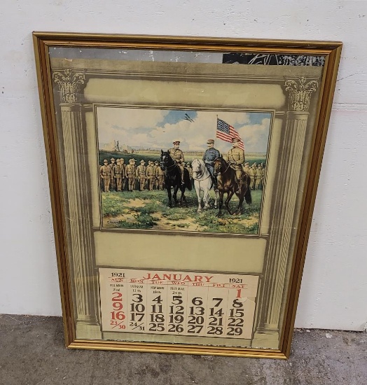 Huge 1921 Us Cavalry Calendar