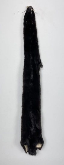 Beautiful Ranch Black Mink Fur Pelt Taxidermy