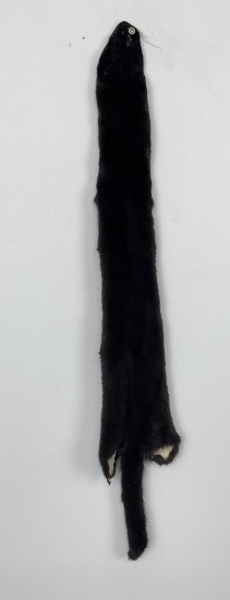 Beautiful Ranch Black Mink Fur Pelt Taxidermy