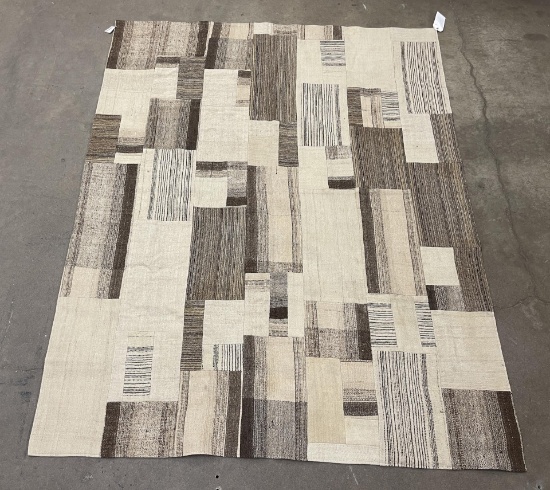 Patchwork Grain Sack Kilim Rug