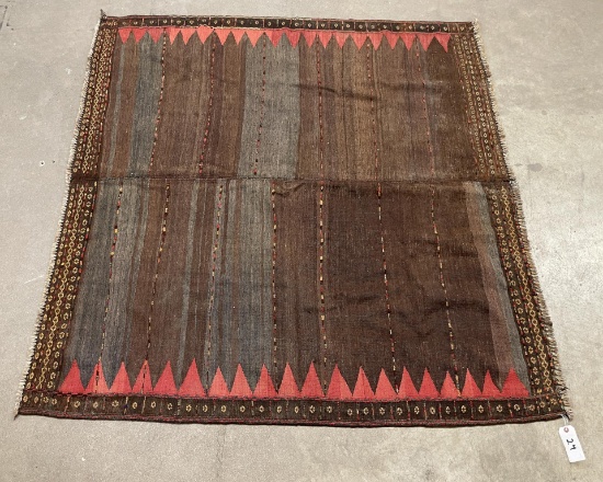 Antique Sofra Persian Oriental Rug