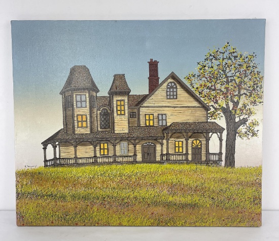 H. Hargrove Oil On Canvas House Painting