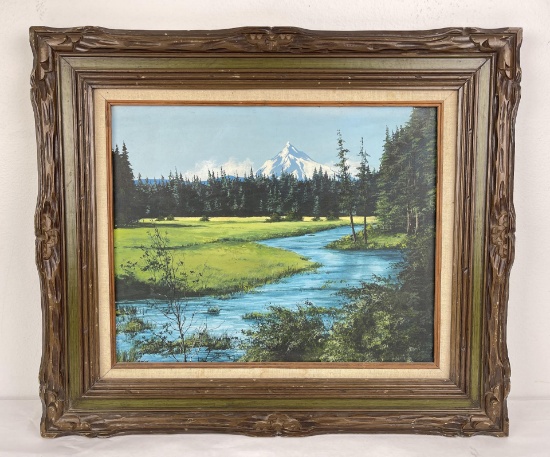 Oil On Canvas Mt Hood Washington Painting