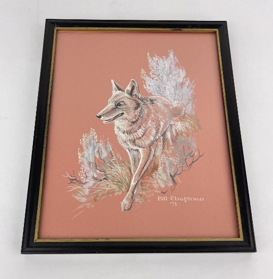 Bill Chapman Gouache Painting Montana Wolf