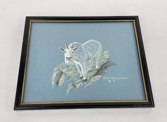Bill Chapman Gouache Painting Montana Goat