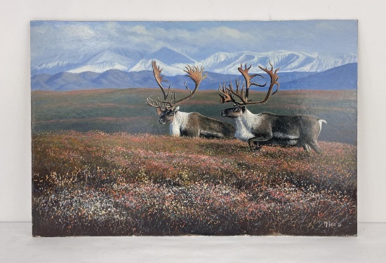 Jim Mcgee Tundra Cruisers Caribou Painting