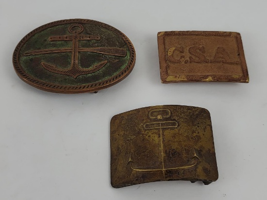 Lot Of 3 Belt Buckles