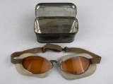 Ww2 French Flight Goggles In Can