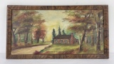 Antique Cabin In Woods Painting Signed Arkansas