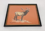 Bill Chapman Gouache Painting Montana Bull Elk