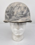 Korean War Snow Camo Painted M1 Helmet