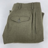 Green Serge Wool Trousers