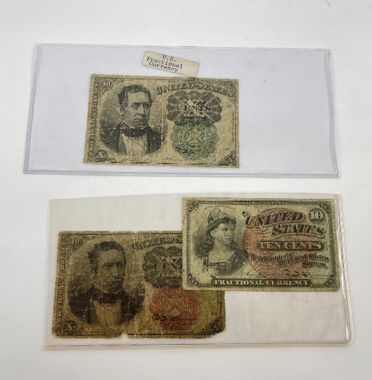 US Fractional 10c Currency Notes