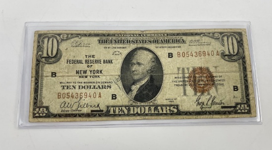1929 $10 National Currency New York Note