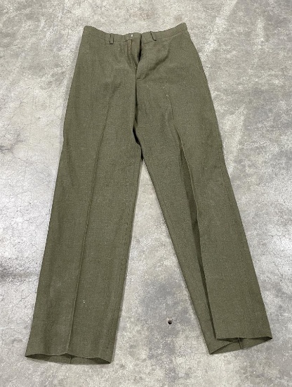 Green Serge Wool Trousers