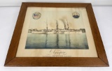 Antique Olympia Admiral Dewey's Flagship Print