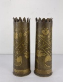 Pair of WW1 French Trench Art Shell Casings