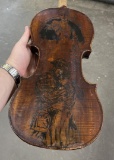 WW1 Trench Art Pyrography Violin Jane Kimball