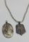 Pair of Sterling Silver Catholic Necklace Pendants
