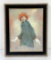 Mid Century Clown Oil on Canvas Painting