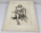 Mid Century Will Farrington Pencil Drawing