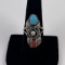 Navajo Sterling Turquoise Coral Ring