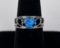 Sterling Silver Blue Opal Heart Ring