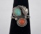 Sterling Silver Navajo Turquoise Coral Ring