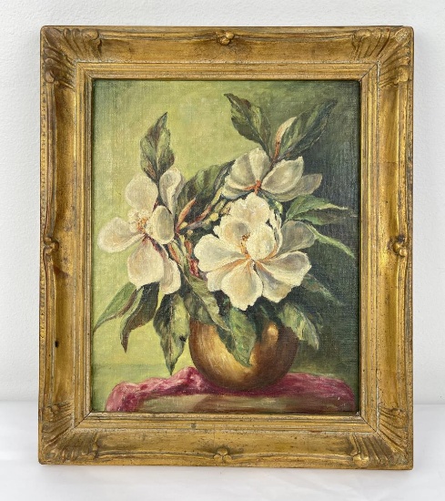 Antique Still Life Painting of Flowers