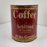 Antique Schilling Coffee Tin Can