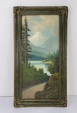 Antique Mount Hood Roadside Tourist Painting