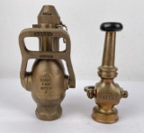 Pair of Vintage Fire Nozzles